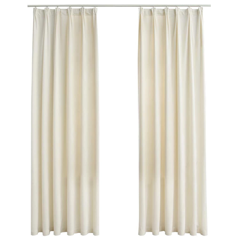 Vidaxl rideaux Blackout 2 STS avec crochets 140x225 cm de crème en velours