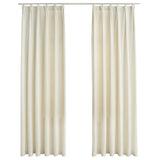 Vidaxl rideaux Blackout 2 STS avec crochets 140x225 cm de crème en velours