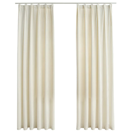 Vidaxl rideaux Blackout 2 STS avec crochets 140x225 cm de crème en velours