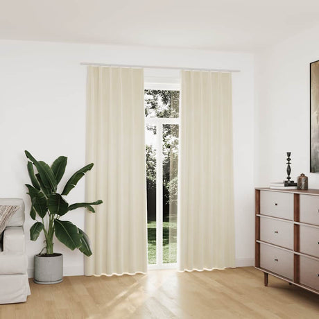 Vidaxl rideaux Blackout 2 STS avec crochets 140x225 cm de crème en velours