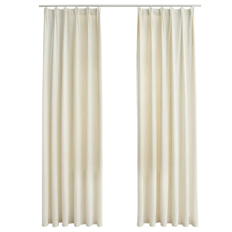 Vidaxl rideaux Blackout 2 STS avec crochets 140x245 cm de crème en velours