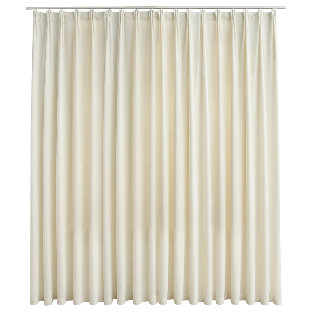 Vidaxl Curtain Blackout con ganci 290x245 cm Crema di velluto