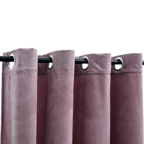 Vidaxl rideaux Blackout avec anneaux 2 st 140x225 cm en velours rose