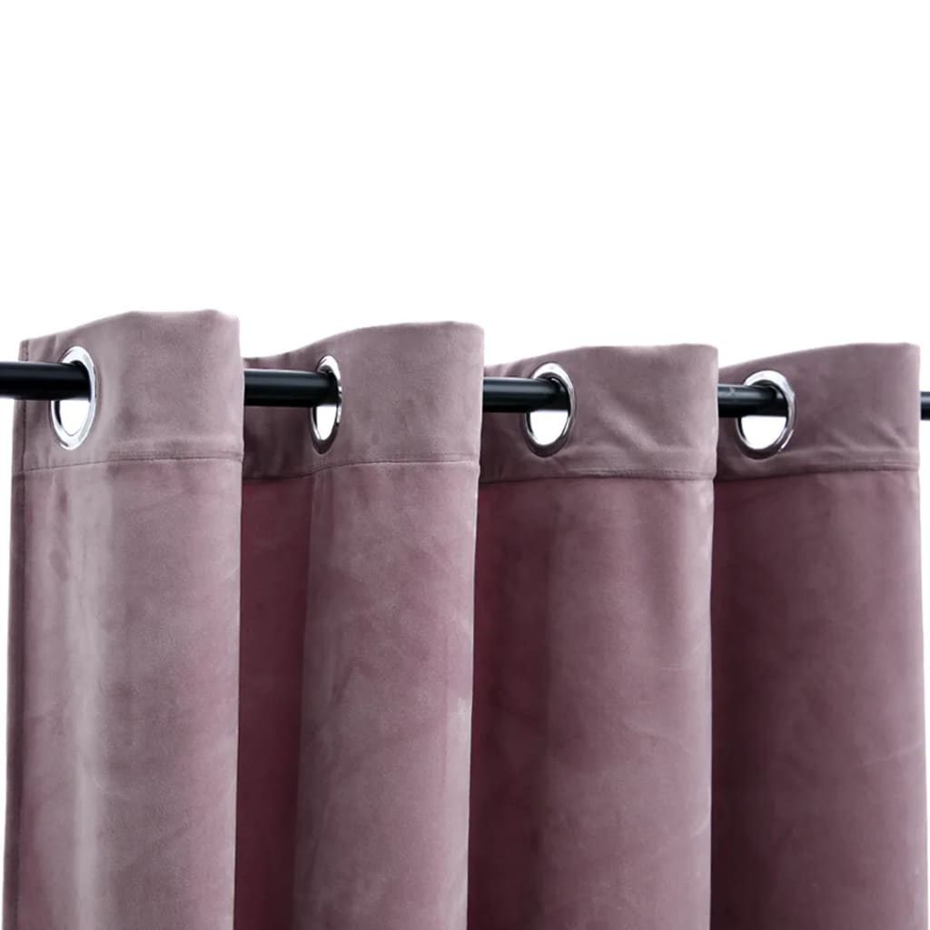 VIDAXL -Vorhänge Blackout mit Ringen 2 ST 140x225 cm Velvet Pink