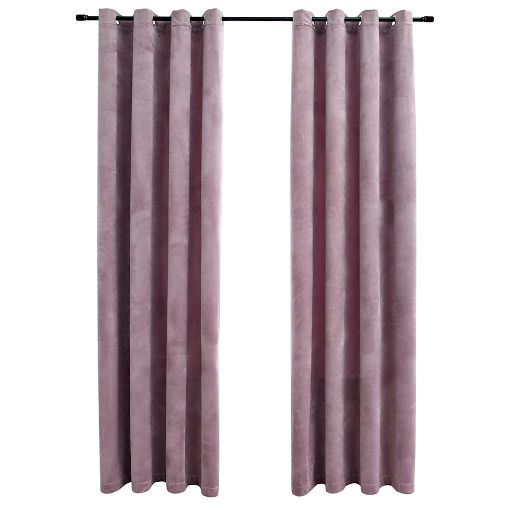 Vidaxl tende blackout con anelli 2 St 140x245 cm Velvet Pink