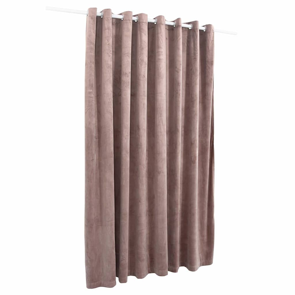 Vidaxl Curtain Blackout con anelli 290x245 cm Velvet Antique Rosa