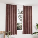 Vidaxl rideaux Blackout 2 Sts avec crochets 140x175 cm en velours rose