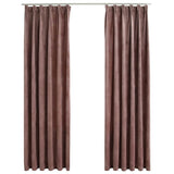 Vidaxl rideaux Blackout 2 Sts avec crochets 140x225 cm en velours rose