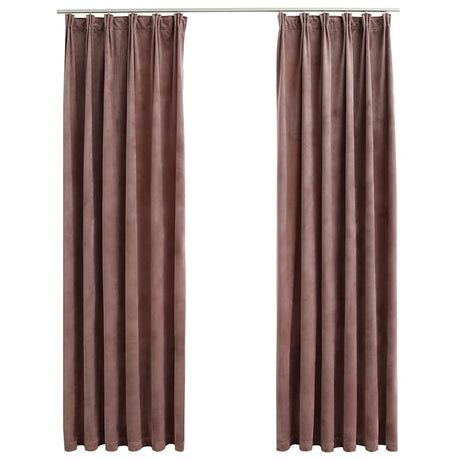 Vidaxl rideaux Blackout 2 Sts avec crochets 140x225 cm en velours rose