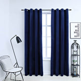 Vidaxl rideau noir avec anneaux 2 st 140x225 cm en velours bleu