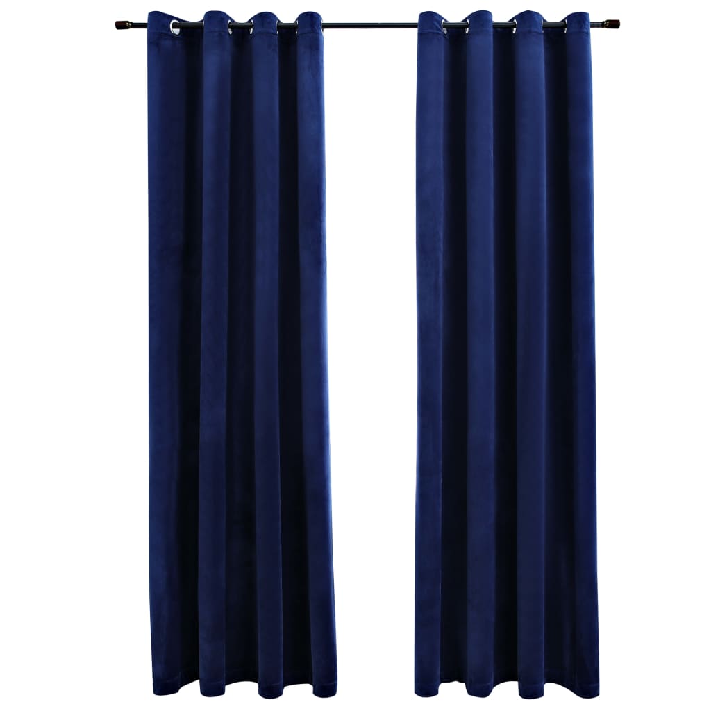 Vidaxl Curtain blackout with rings 2 st 140x245 cm velvet blue