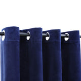 Vidaxl rideau noir avec anneaux 2 st 140x245 cm en velours bleu