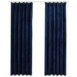 Vidaxl rideaux Blackout 2 Sts avec crochets 140x225 cm en velours bleu