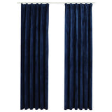 Vidaxl tende blackout 2 m con ganci 140x225 cm di velluto blu