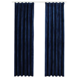 Cortinas de Vidaxl apagada 2 sts con ganchos 140x245 cm de terciopelo azul