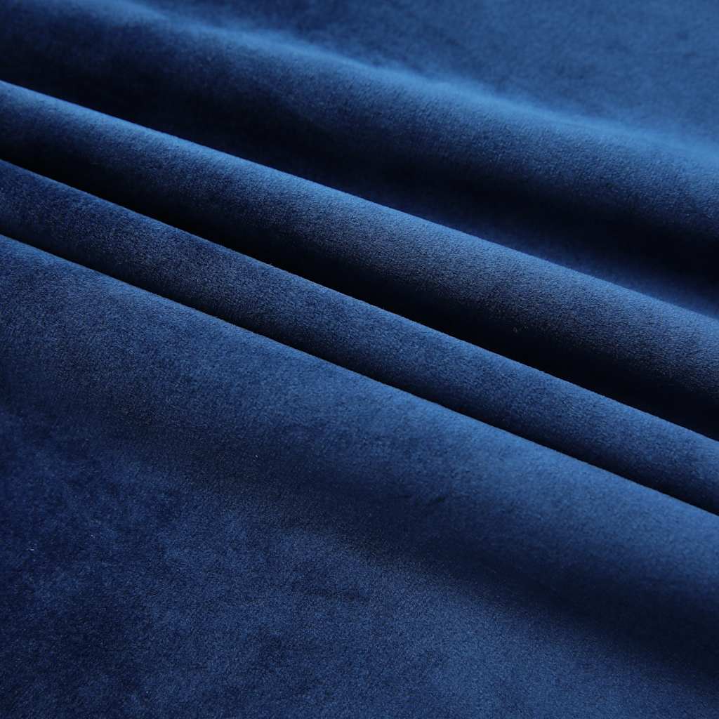 Vidaxl curtains blackout 2 sts with hooks 140x245 cm velvet blue