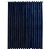 Vidaxl rideau occlusion avec crochets 290x245 cm en velours bleu