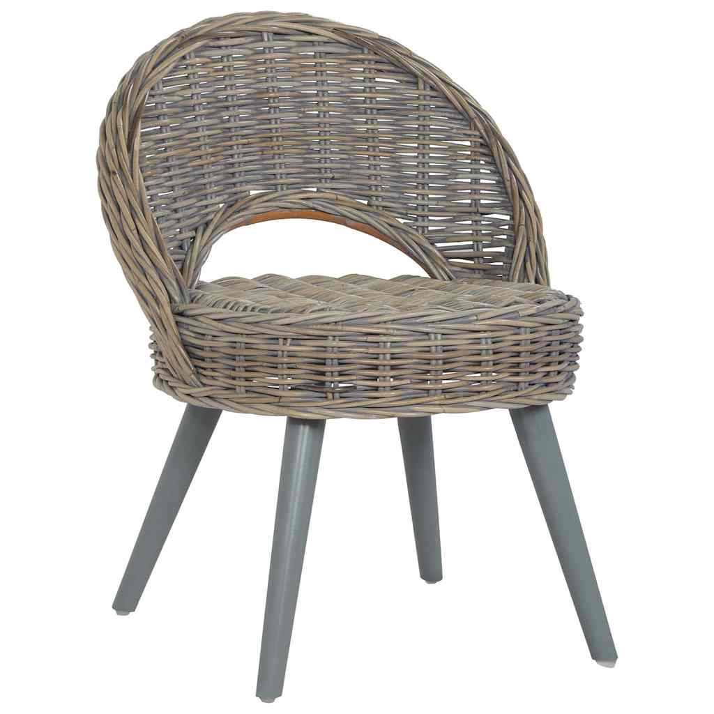 Vidaxl fauteuil kubu rattan grijs