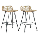 Vidaxl barstoelen 2 st natuurlijk rattan