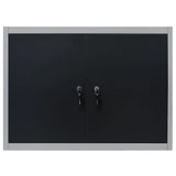 Armoire à outils Vidaxl pour le mur en métal gris et noir
