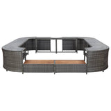 Vidaxl Spa-Ombuw Square 268x268x55 cm Poly rettan Gray