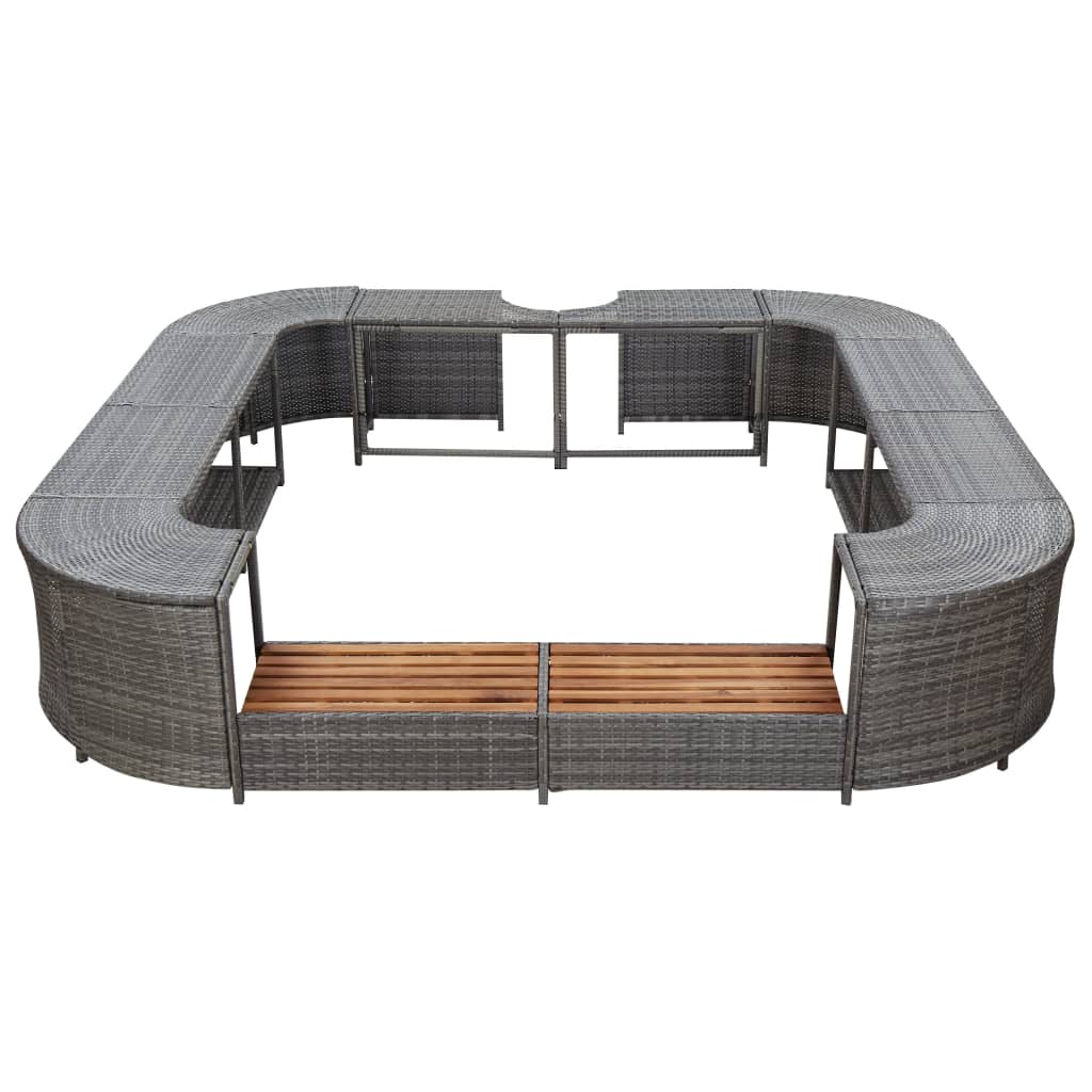 Vidaxl Spa-Obouw Square 268x268x55 cm Poly rattan Grey