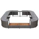 Vidaxl Spa-Ambouw Square 268x268x55 cm poli rattan siva