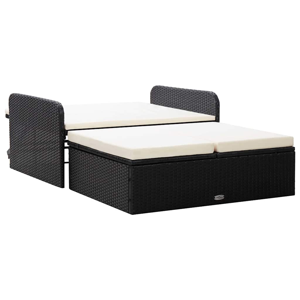Vidaxl 2-delige loungeset met kussens poly rattan zwart