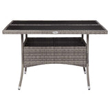 Vidaxl tuintafel poly rattan en glas grijs