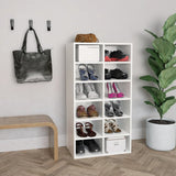 Vidaxl Shoe Rack 54x34x100.5 cm bearbetat trävitt