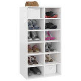 VidaXL shoe rack 54x34x100.5 cm processed wood high -gloss white