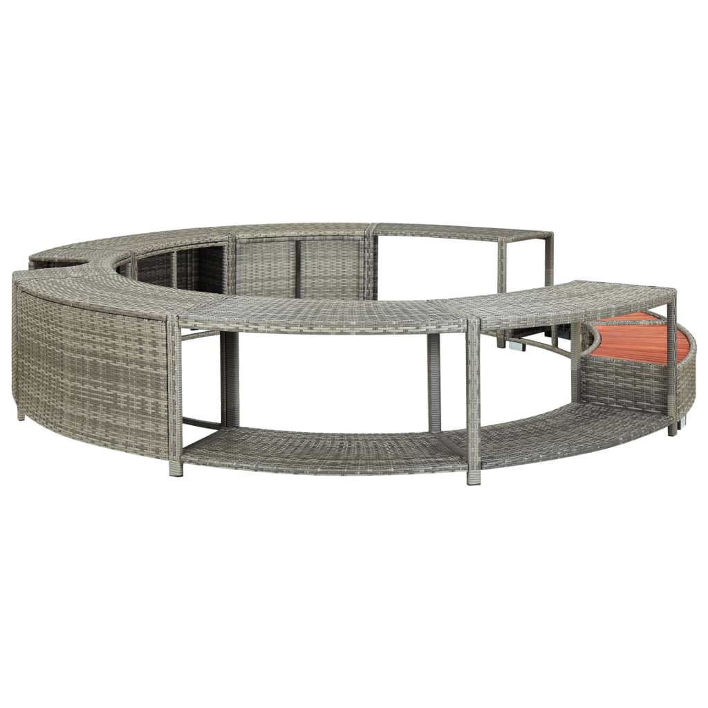 Vidaxl Hottub-Ombouw Poly Rattan Grey