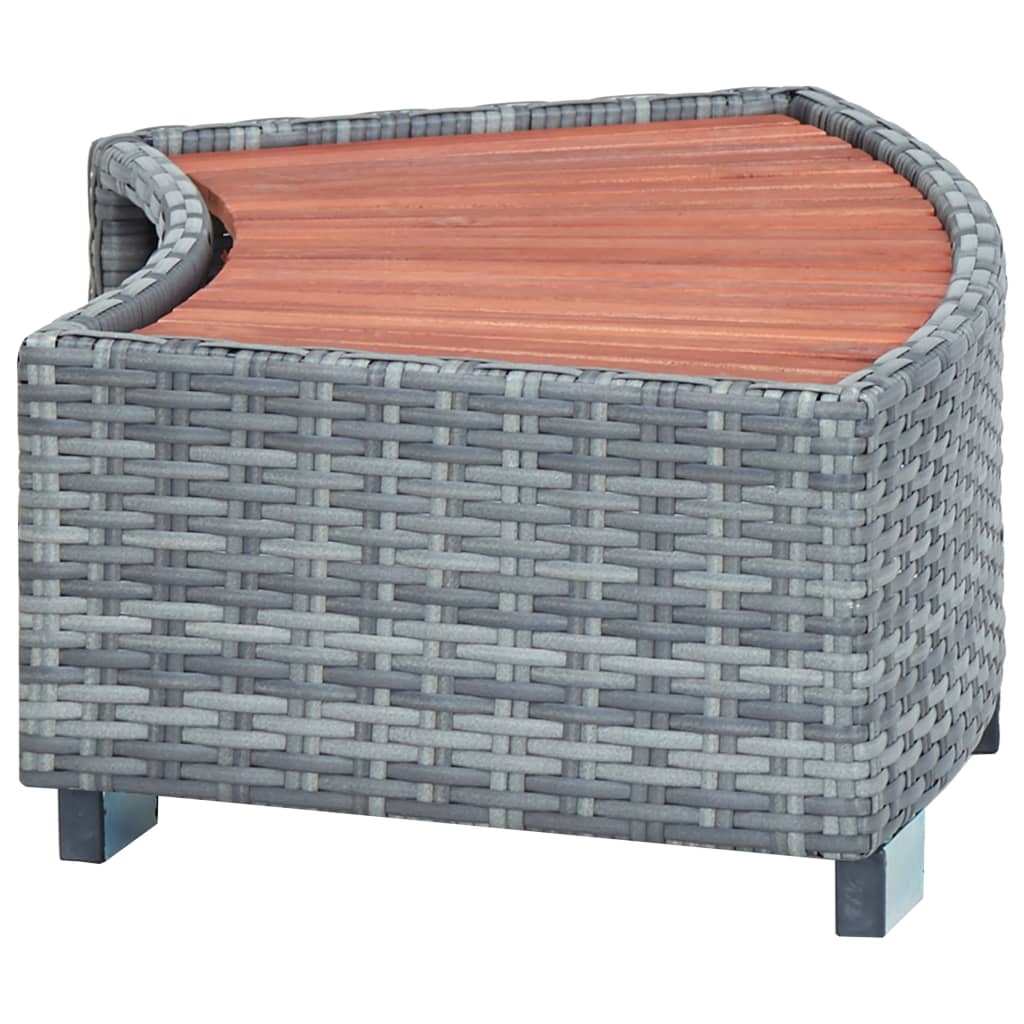 Vidaxl Splash 92x45x25 cm Poly Rattan Gray