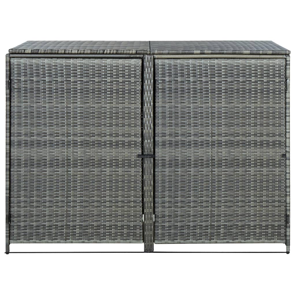 Vidaxl Container Storage Dubbel 148x77x111 cm Poly Rattan Anthracite