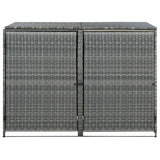 Vidaxl Container Storage Dubbel 148x77x111 cm Poly Rattan Anthracite