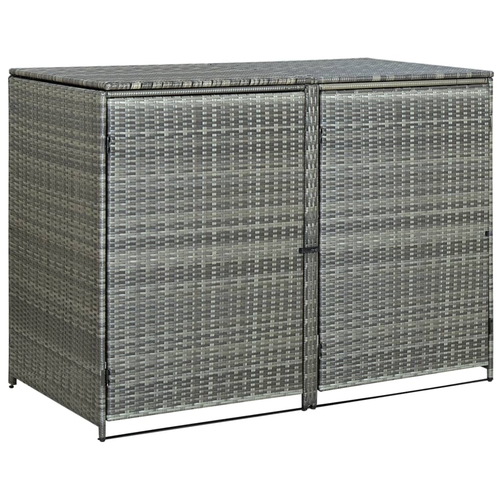 Vidaxl Container Storage Dubbel 148x77x111 cm Poly Rattan Anthracite