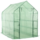 Vidaxl Walk -in Greenhouse avec 12 étagères 143x214x196 cm en acier