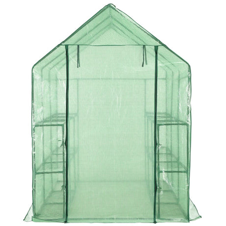 Vidaxl Walk -in Greenhouse avec 12 étagères 143x214x196 cm en acier