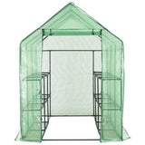 Vidaxl Walk -in Greenhouse avec 12 étagères 143x214x196 cm en acier