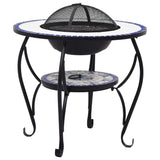 Vidaxl Fire table mosaic 68 cm ceramic blue and white