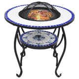 Vidaxl Fire table mosaic 68 cm ceramic blue and white