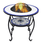 Vidaxl Fire table mosaic 68 cm ceramic blue and white