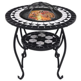 Vidaxl Fire Table Mosaic 68 cm Céramique noir et blanc