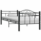 Vidaxl bedbank metaal zwart 90x200 cm