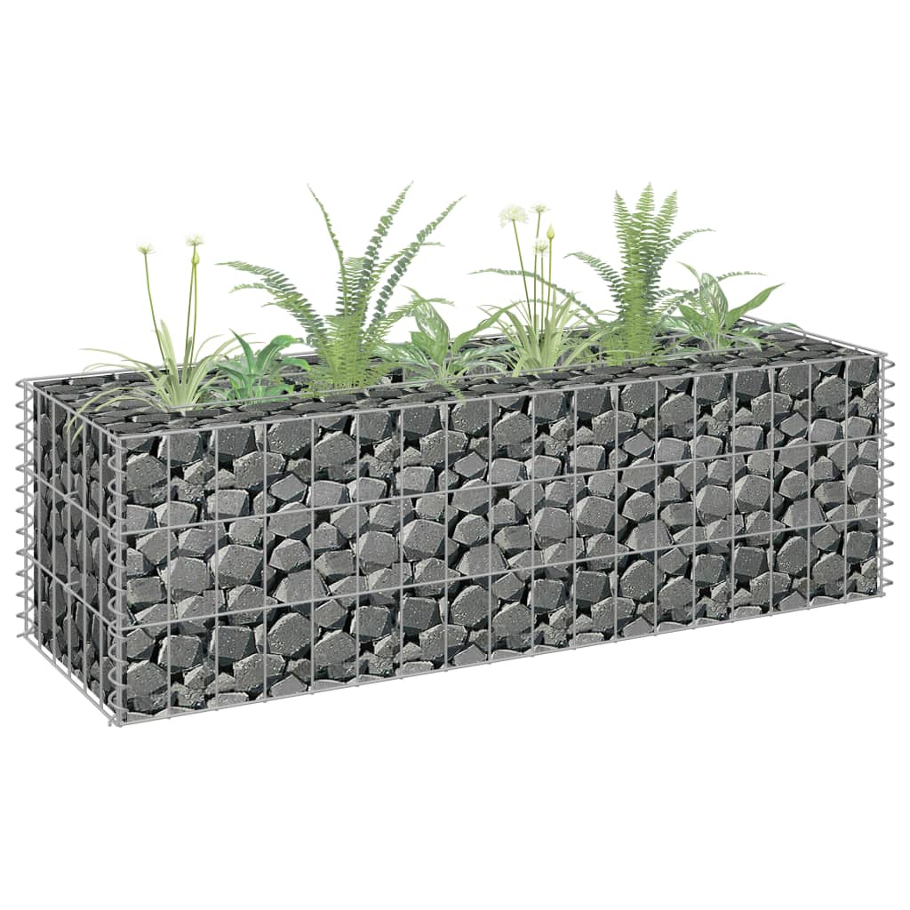 Vidaxl Gabion Planze erhéicht 90x30x30 cm galvaniséiert Stol