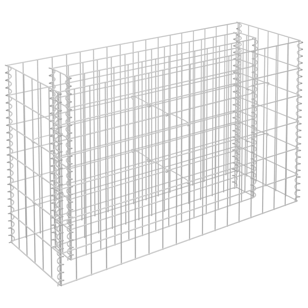 Bidaxl Gabion Planter Inged 90x30x60 cm Galvaniserat stål