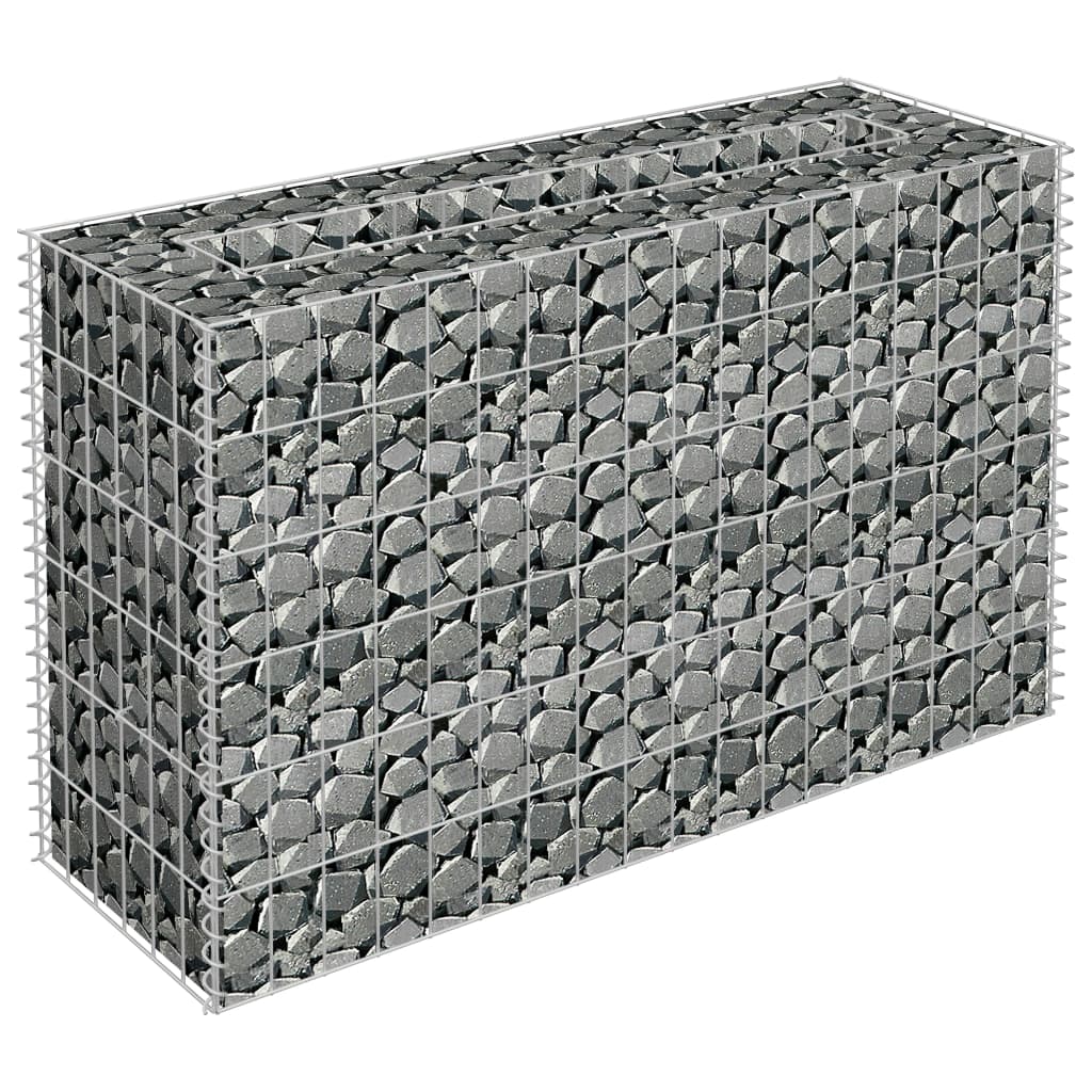 Bidaxl Gabion Planter Inged 90x30x60 cm Galvaniserat stål