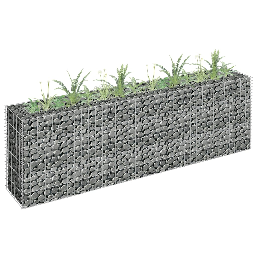 Vidaxl Gabion -Pflanzer erhöhte 180 x 30 x 60 cm verzinkte Stahl