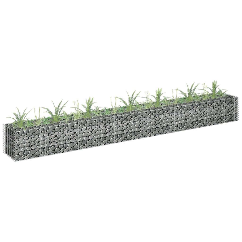 Vidaxl Gabion Planter steg 270x30x30 cm galvaniseret stål