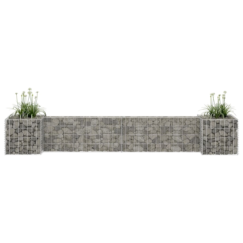 Caja de planificación de Gabion Vidaxl en forma de H en forma de H por 260x40x40 cm de alambre de acero